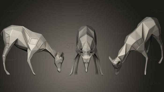 3D model Polygonal female impala Parametric (STL)