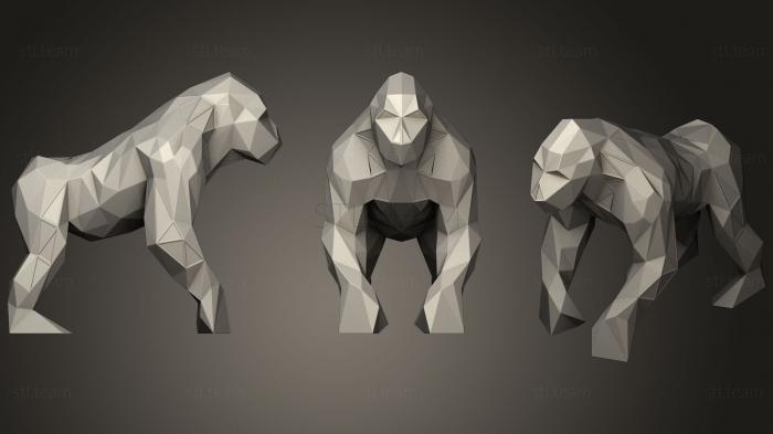 Статуэтки животных Polygonal Gorilla Parametric
