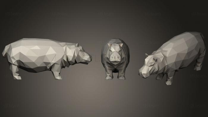 Статуэтки животных Polygonal Hippo Parametric