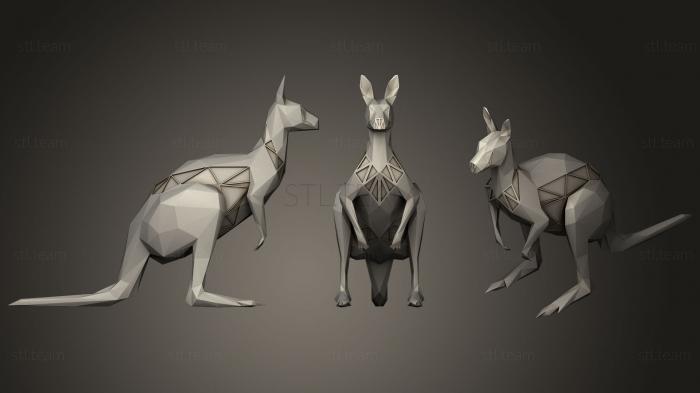 Статуэтки животных Polygonal Kangaroo Parametric