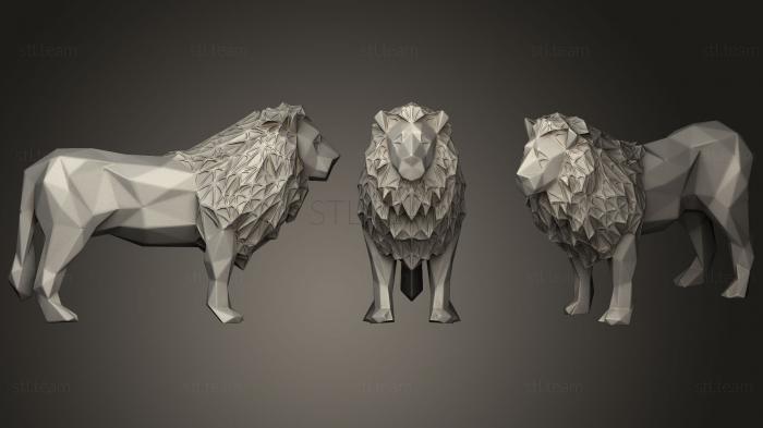 Статуэтки животных Polygonal Lion Parametric