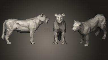 3D model Polygonal Lioness Parametric (STL)