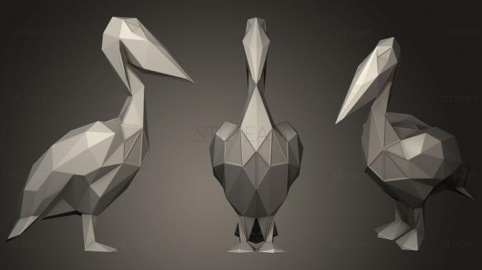Статуэтки животных Polygonal Pelican Parametric