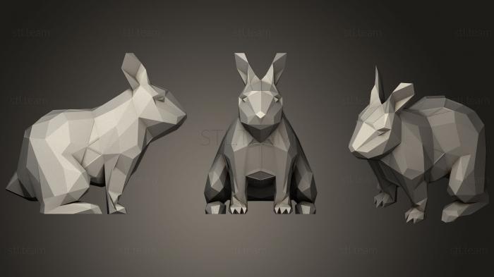 Статуэтки животных Polygonal Rabbit Parametric