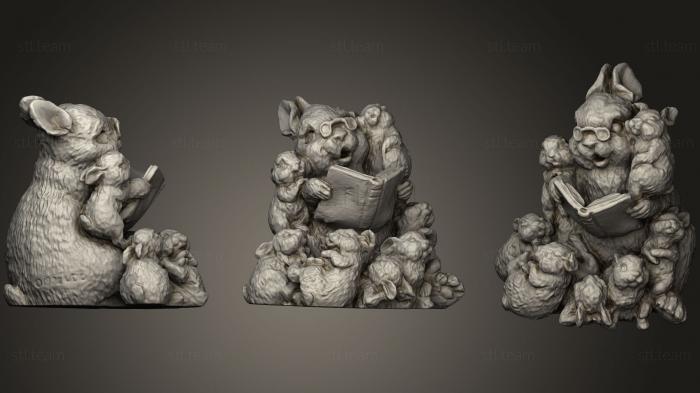 3D model Rabbit Family Ornament (STL)