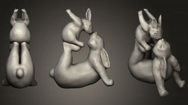 3D model Rabbit Mom And Bunny Baby (STL)