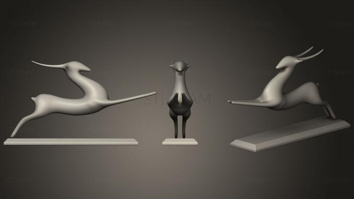 3D model Resting Antelope Sculpture 2 (STL)