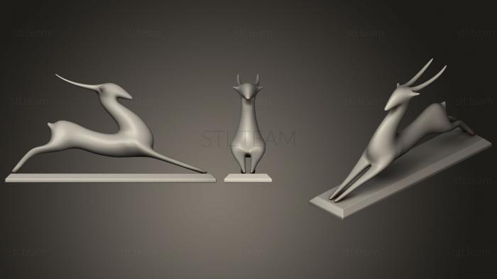 3D модель Скульптура отдыхающей антилопы (STL)
