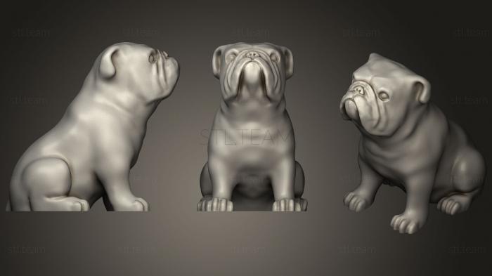 3D model Sitting English Bulldog (STL)