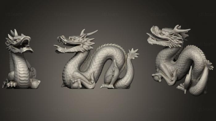 3D model Stanford Dragon With Flat Base (STL)