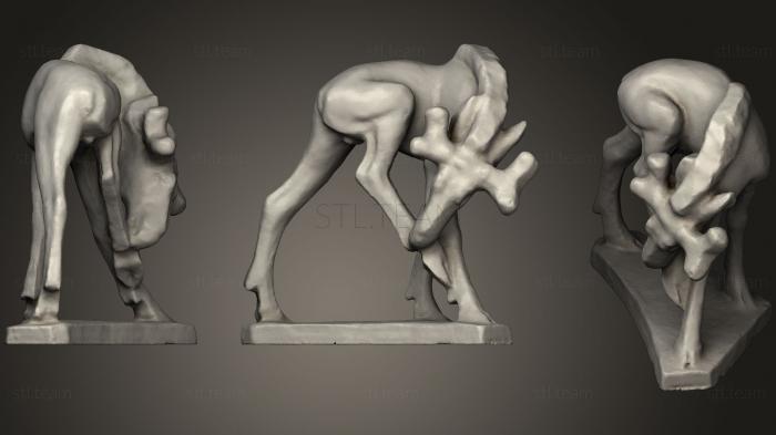 3D model Takajalkaansa nuoleva hirvi (STL)