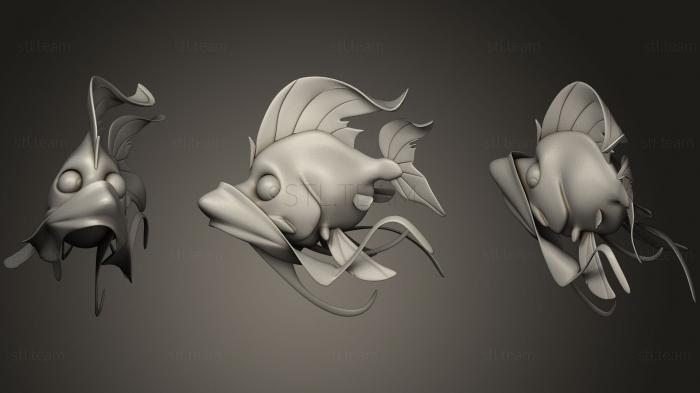 3D модель Зодиак Рыбы 3D Пинап Серия 2 (STL)