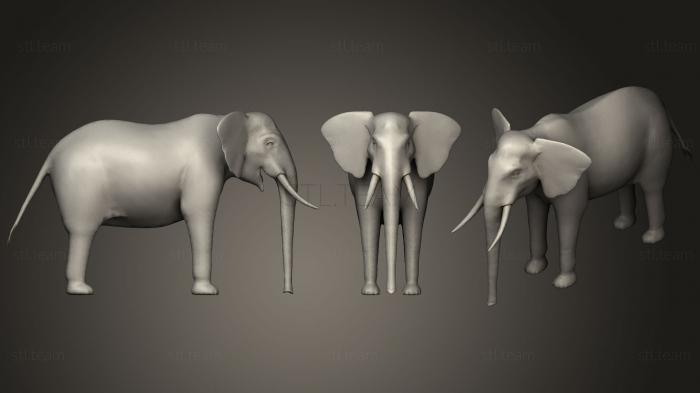 3D модель Африканский Кустарниковый Слон (STL)