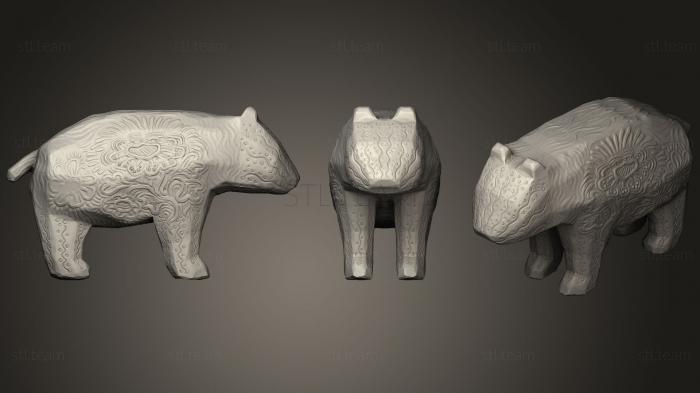 Статуэтки животных Carved bear printable