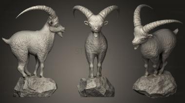 3D model Goat On Stone Hollowed (STL)