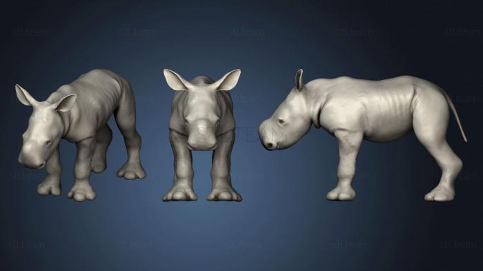 Статуэтки животных Статическая поза Детеныша Белого Носорога