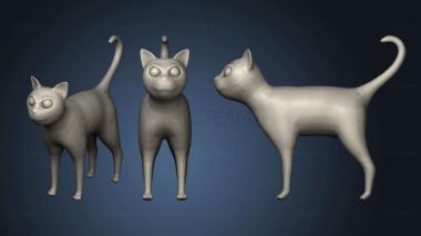 3D model Cartoon Cat Brown Grey Striped (STL)