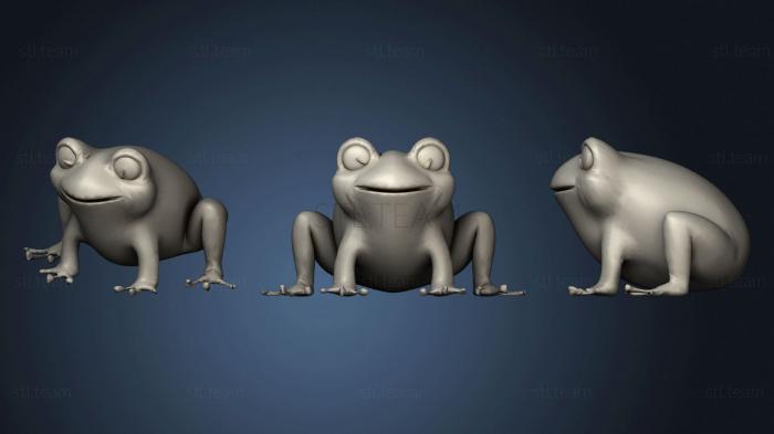 3D model Cartoon Yellow banded Frog (STL)