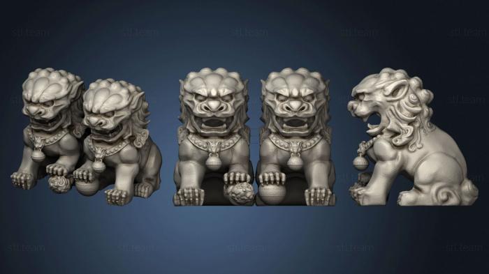 3D model Chinese guardian lions (STL)