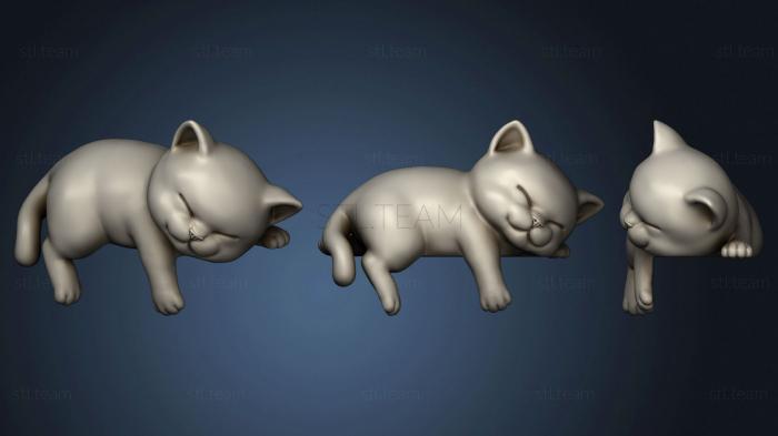 3D model Cute Sleepy Kitten (STL)