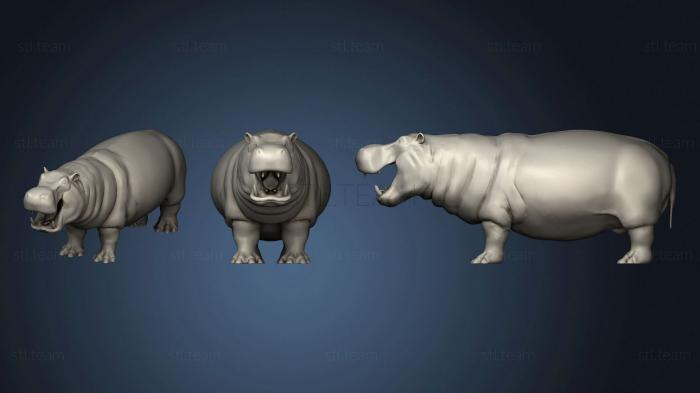 3D model Hippopotamus 2 (STL)