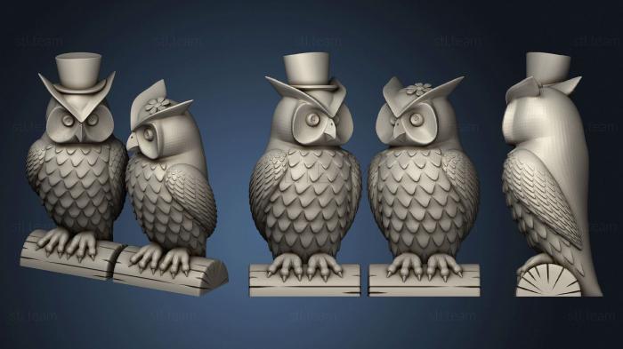 3D model His And Her Owls (Makerware Friendly!) (STL)