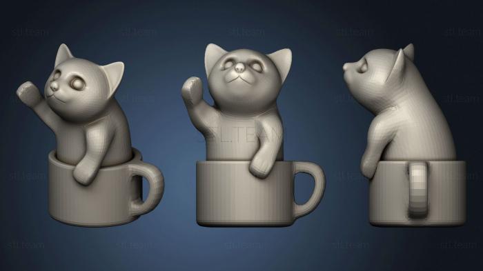 Статуэтки животных Kitten in a cup1