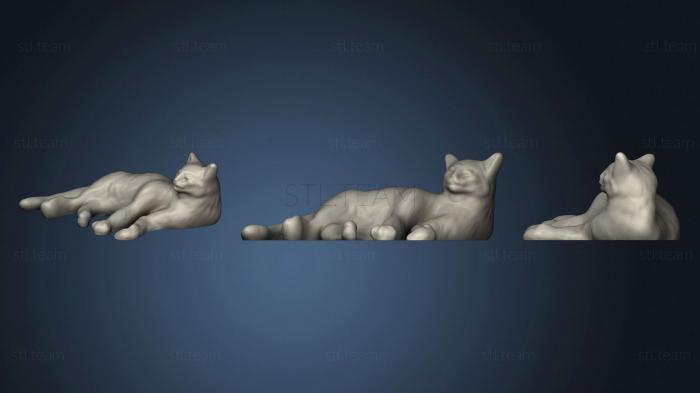 3D модель Бездельничающий Кот (STL)