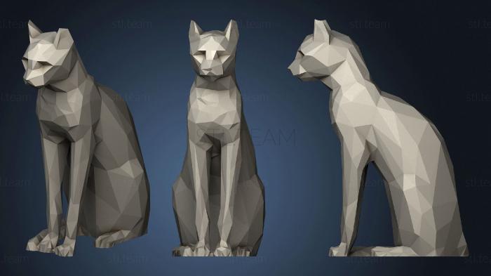 Статуэтки животных Low Poly Egyptian Cat Sculpture