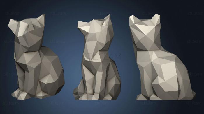 Статуэтки животных Low Poly Fox (Looking Up)