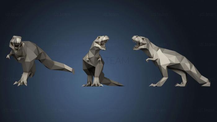 Низкополигональный Динозавр Trex Rex