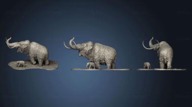 3D model Mammoth With Baby (STL)