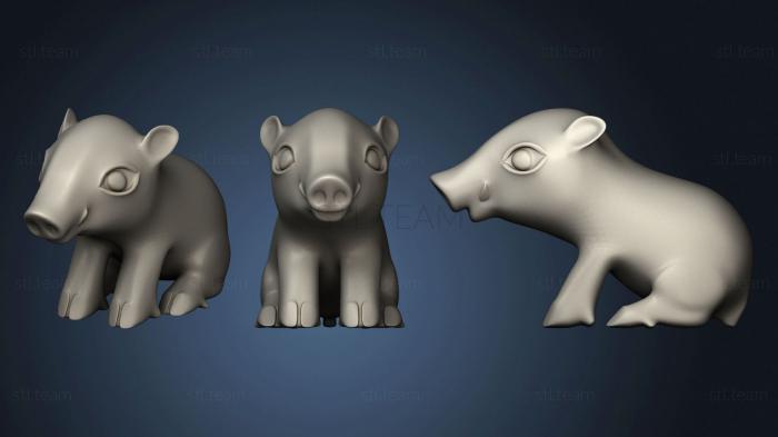 3D model Sitting boar1 (STL)