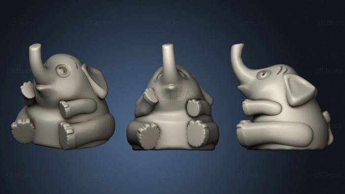 3D model Sitting elephant (STL)