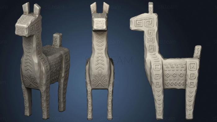 Статуэтки животных Stylized llama hi poly