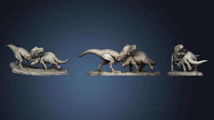 3D model Trex fighting Triceratops (STL)