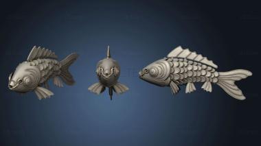 3D model A Full Sea Koi Fish on Such (STL)