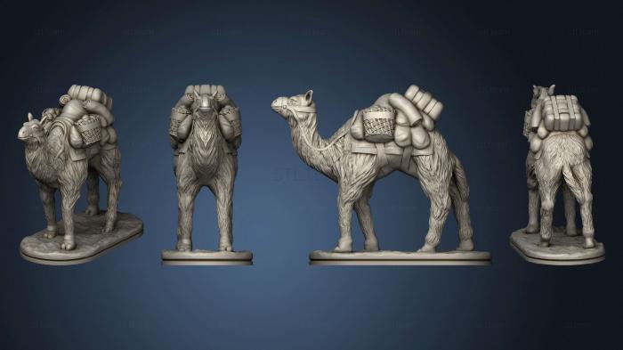 3D модель Нагруженный Верблюд, Идущий Пешком. (STL)
