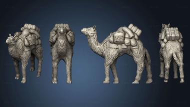 3D model Camel Loaded Walking Unbased (STL)