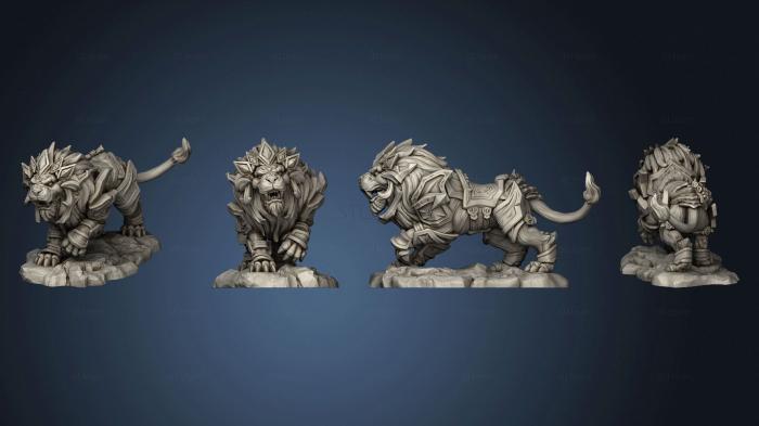 3D model lion attack rep 002 (STL)