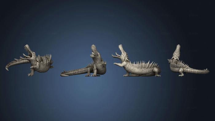 3D model River Crocodile Attacking Large (STL)