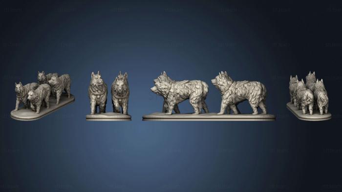 3D модель Команда ездовых Собак на базе (STL)