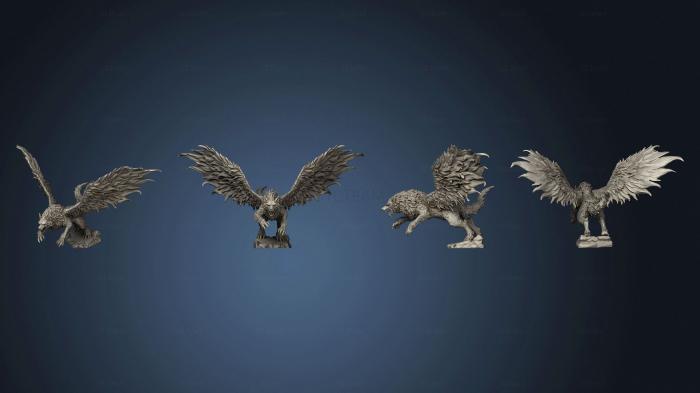 3D model Winged Wolf Attacking Large (STL)