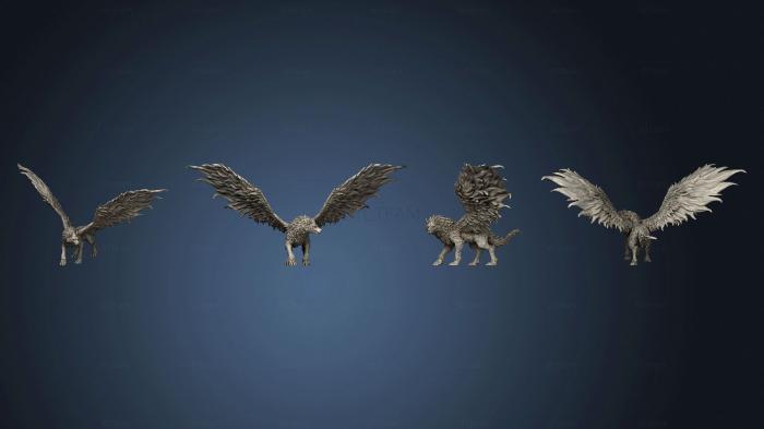 3D model Winged Wolf Mount 2 Variations Large 2 (STL)