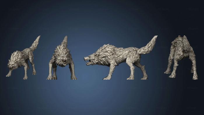3D model Winter Wolf Attacking Large (STL)