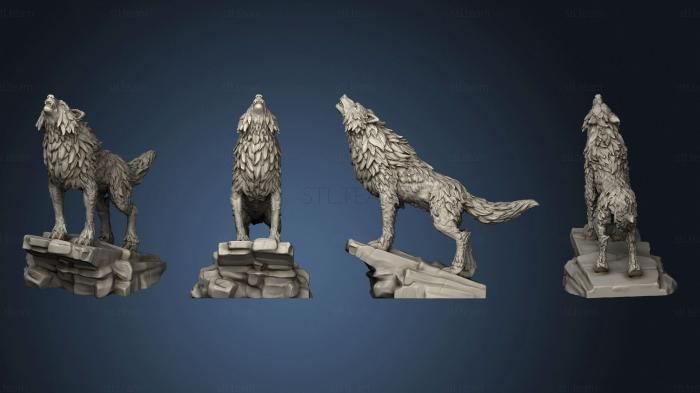 3D model Winter Wolf Howling Large (STL)