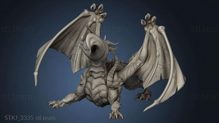 3D model Ancient Cold Gray Dragon Breath Attack Huge (STL)