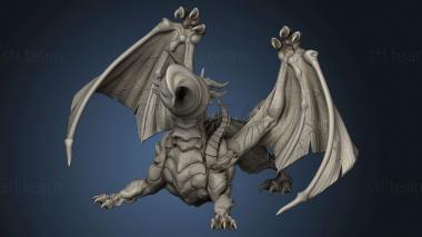 3D model Ancient Cold Gray Dragon Breath Attack Huge (STL)