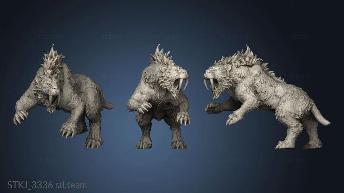 3D model Ancient Tiger Attacking (STL)