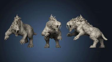 3D model Ancient Tiger Attacking (STL)